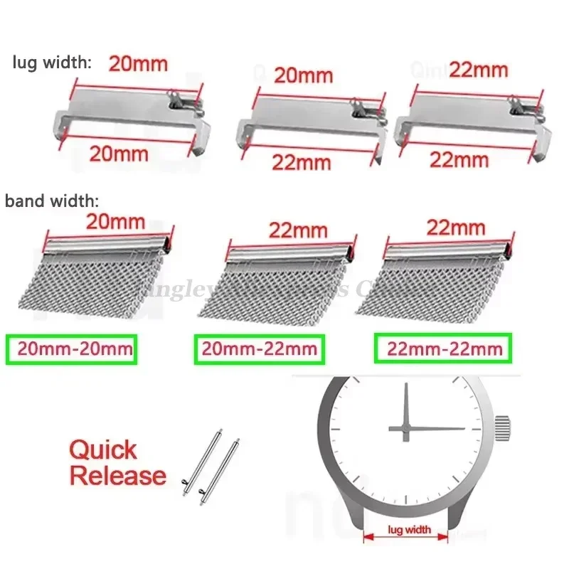 2pcs Watch Band Adapters 20mm  - огляд і ціна Watch Band Connector